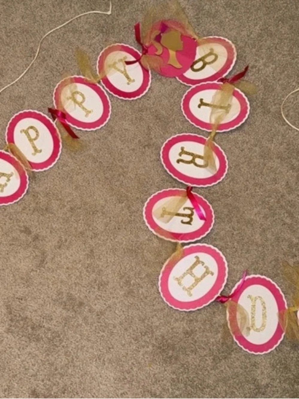 Happy Birthday Pink & Gold Banner